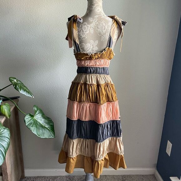 Anthropologie Let Me Be Letizia Colorblocked Dress in Pink Combo - Picture 5 of 15